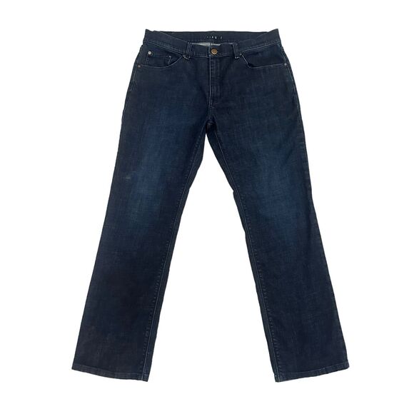 Mott & Bow Jeans Mens 33x30 Blue Dark Wash Crosby Straight Denim Pants Stretch